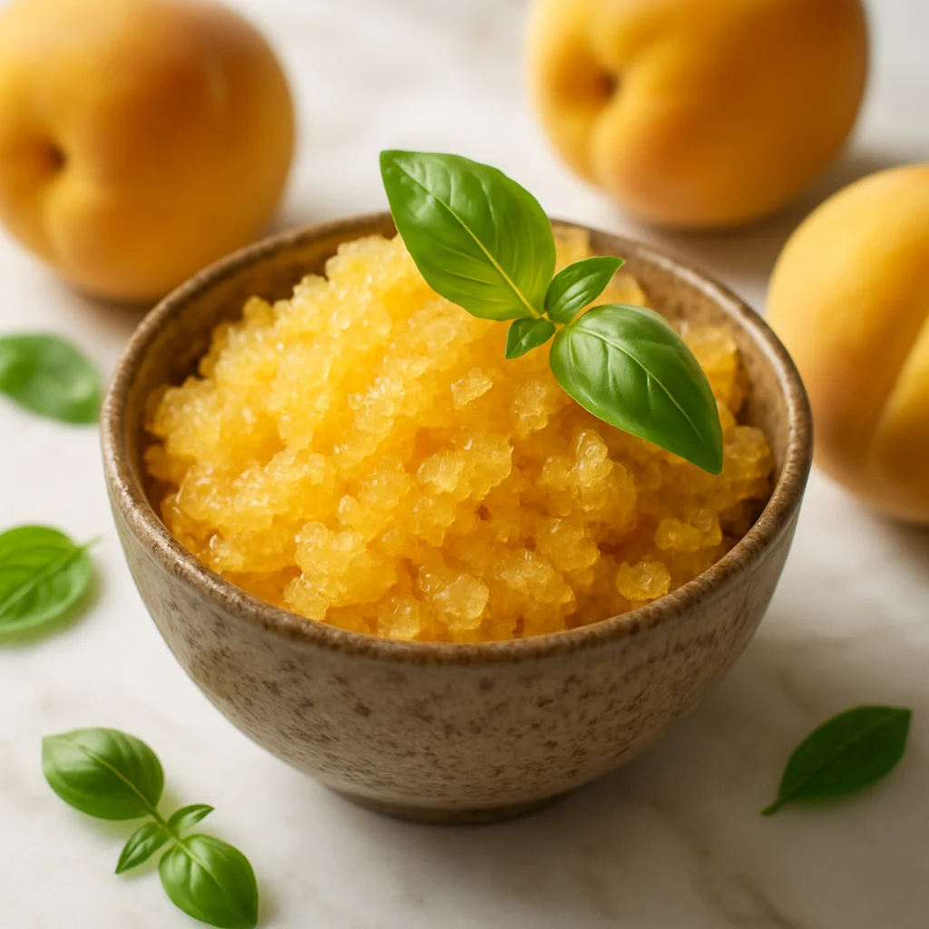 Granita alla Pesca Gialla e Basilico — immagine generata con AI — foto 1